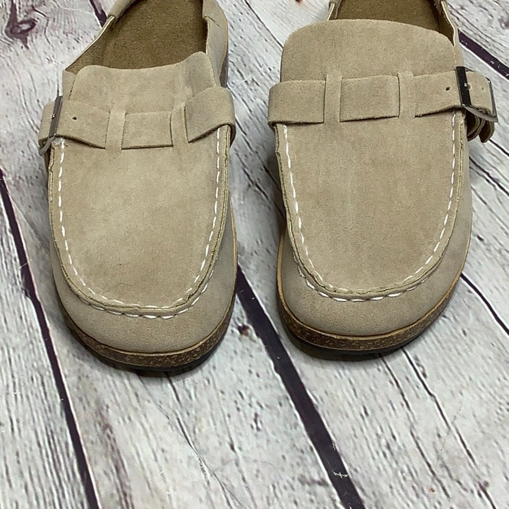 Khaki buckle mules - Picture 9 of 11